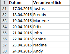 excel header